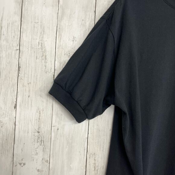 Vintage Gitano Black Unisex Mock Neck Puffed Sleeve Heart Design T-Shirt Large - Picture 4 of 9